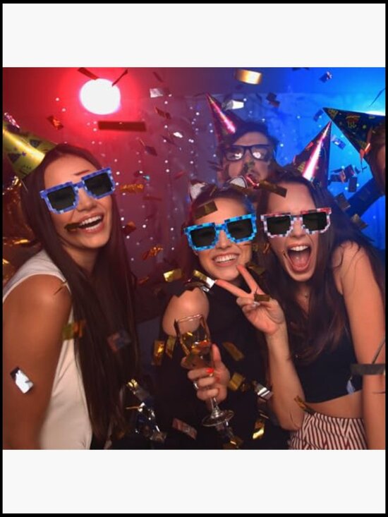36 Pack Pixel Sunglasses Retro Gamer Eyewear Party Favors main image 5